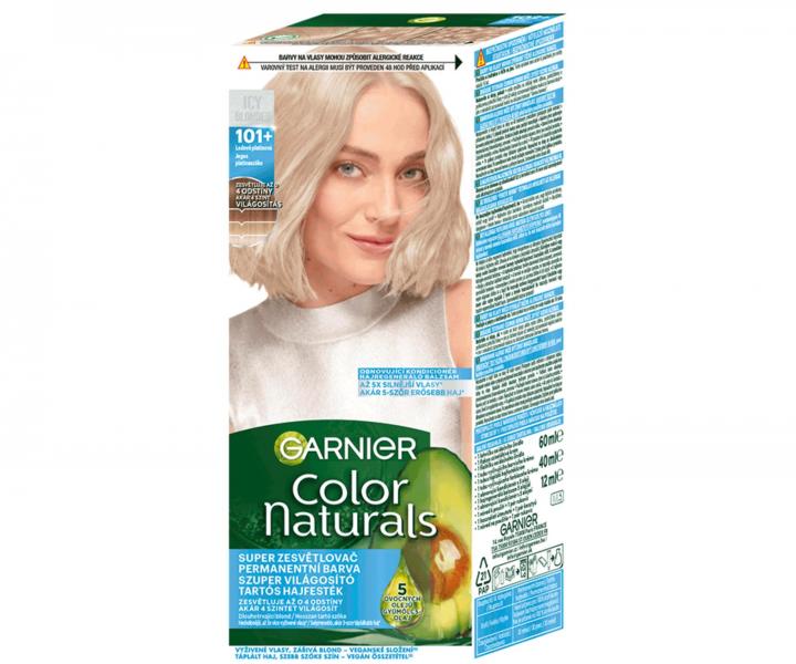 Permanentn zosvetujca farba na vlasy Garnier Color Naturals - 101+ adovo platinov