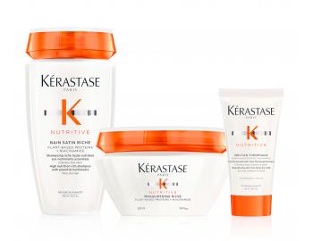 Rad pre suché a veľmi suché vlasy Kérastase Nutritive - sada - vyživujúci šampón + vyživujúca maska + termoochrana 50 ml zadarmo