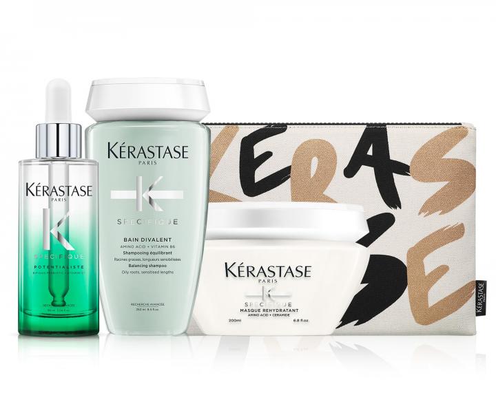 Sada pre mastn� korienky a scitliven� d�ky K�rastase Divalent + kozmetick� ta�ti�ka zadarmo