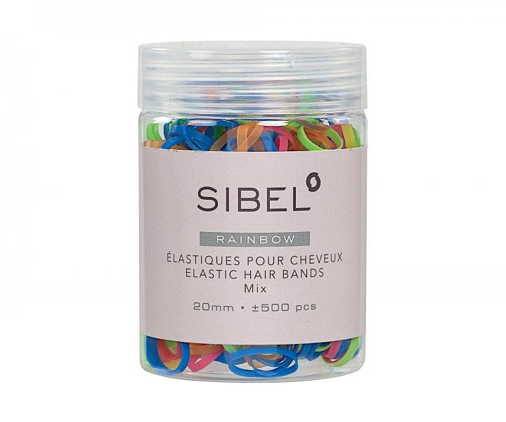 Gumiky do vlasov Sibel Fancy Elastic - 15 mm, 500 ks, farebn