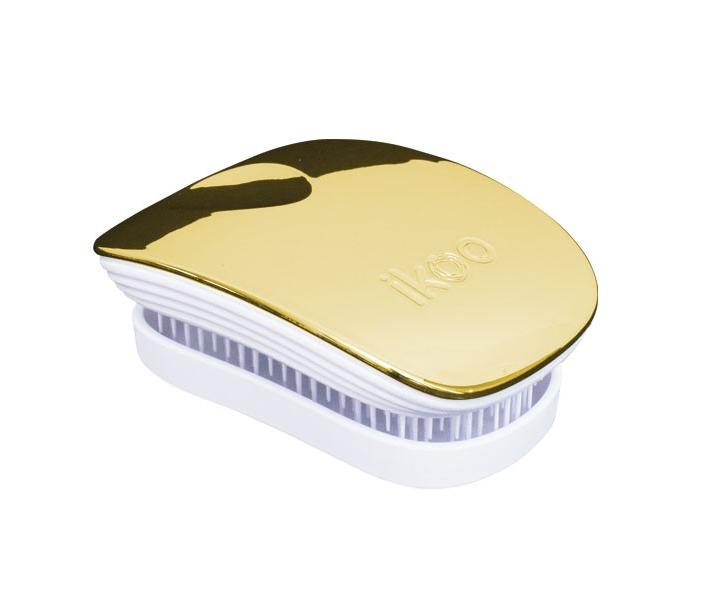 Cestovn kefa na vlasy Ikoo Pocket Metallic Soleil - bielo-zlat