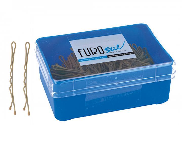 Vlnit sponka Eurostil Professional - 6,5 cm, matn zlat - 200 ks