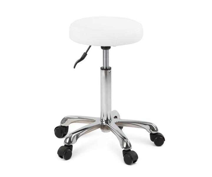 Taburet na kolieskach Silverfox 1023A, biely