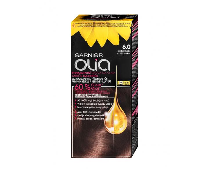 Permanentn� olejov� farba Garnier Olia 6.0 svetlo hned�