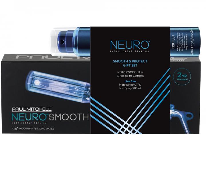 Dar�ekov� sada Paul Mitchell NEURO� Smooth - �ehli�ka 31 x 90 mm + termoochrann� sprej 205 ml