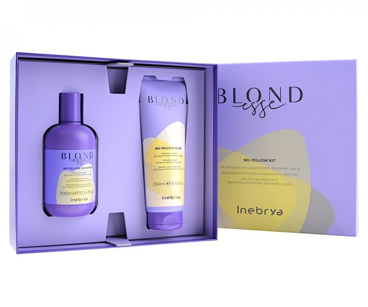 Drkov sada proti ltm odleskom blond vlasov Inebrya Blondesse No-Yellow - ampn + maska