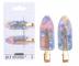 Spony do vlasov s podlo�kami Sister Young Lily Makeup Hair Clips Set - 6 cm, 2 ks - ru�ovomodr�