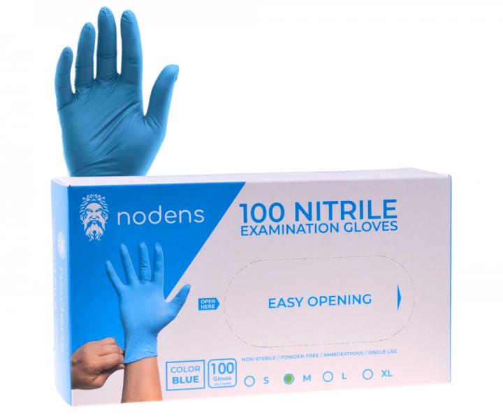 Nitrilov rukavice Nodens Nitrile Examination Gloves - 100 ks, modr, vekos M
