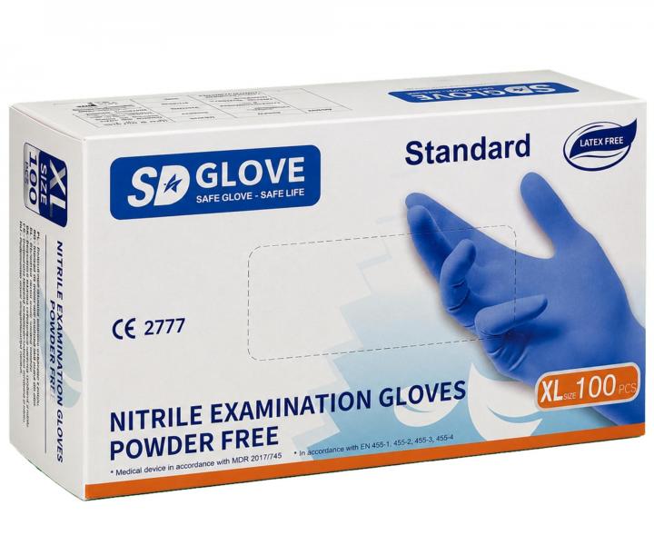 Nitrilov� rukavice SD Glove Nitrile Examination Gloves - 100 ks, modr�, ve�kos� XL