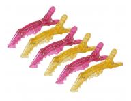 Klipsy do vlasov Sibel Gator Glossy Lips - 11 cm, ru�ov�, �lt�, 6 ks