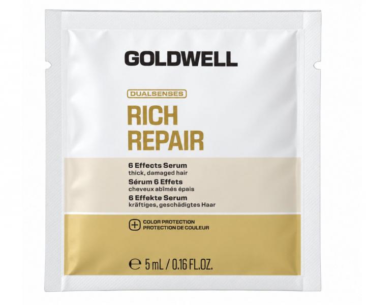Bezoplachov� regenera�n� s�rum pre such� a po�koden� vlasy Goldwell Dualsenses Rich Repair 6 Effects Serum - 5 ml