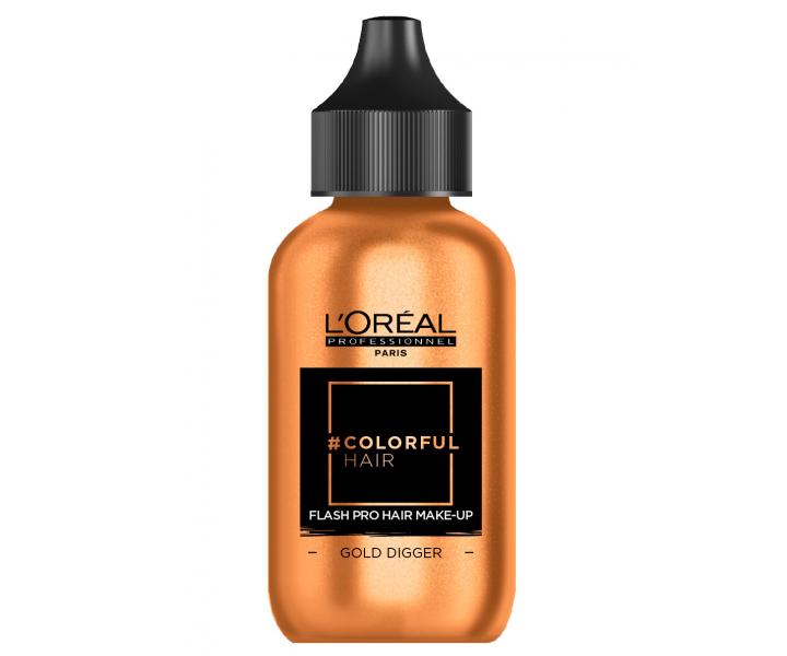 Jednodov make-up na vlasy Loral Colorful Hair Flash - 60 ml, Gold Digger - zlat