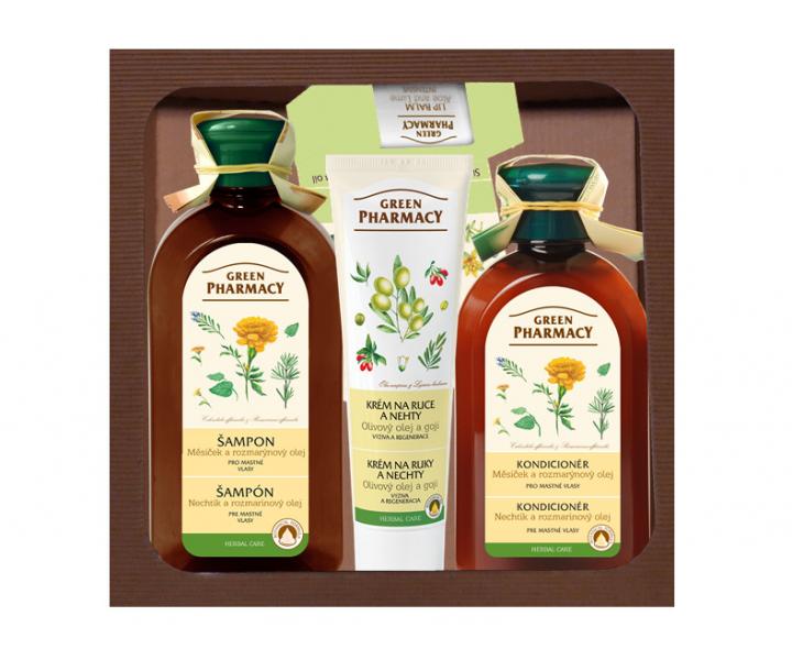 Rad pre mastn vlasy s nechtkom a rozmarnovm olejom Green Pharmacy