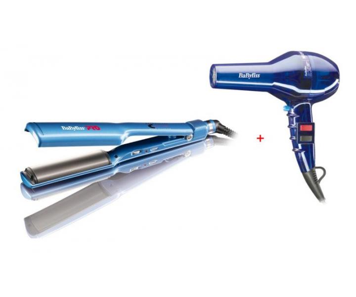 Babyliss Pro �ehli�ka na vlasy C - Styler + f�n Magic 1400 W, modr�