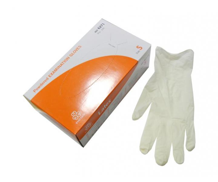 Latexov rukavice Batist S - biele, 100 ks