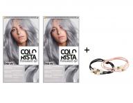 Sada 2 kusov permanentn� farby Lor�al Colorist Permanent Gel Silver Grey + gumi�ky L'or�al Paris