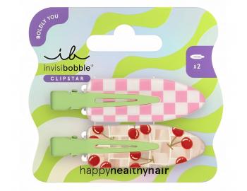 Ozdobn� klipsy do vlasov Invisibobble Clipstar Cherry Topping - 2 ks