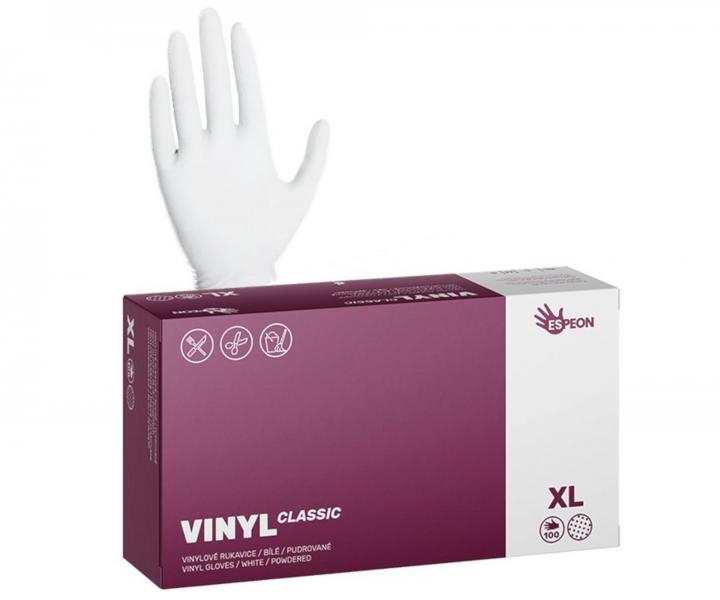 Vinylov pdrovan rukavice Espeon Vinyl Classic - 100 ks, biele, vekos XL
