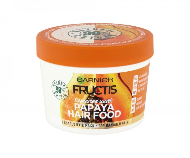 Vyivujci maska na pokoden vlasy Garnier Fructis Papaya Hair Food - 390 ml