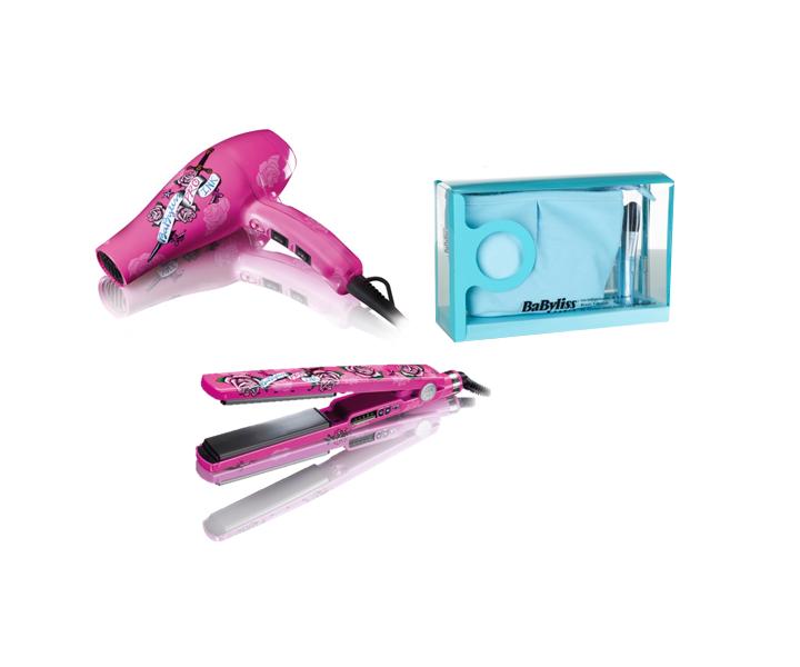 Babyliss Pro Ink Collection �ehli�ka + f�n + kozmetick� ta�ka - ru�ov�