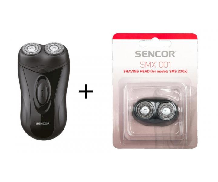 Holiaci stroj�ek Sencor SMS 2001BK + n�hradn� hlavice ZADARMO