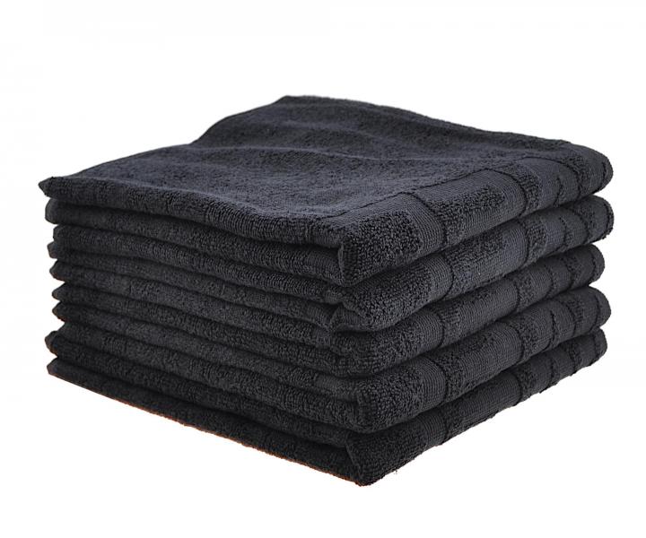 Uterky frot Goldwell 50 x 90 cm, 100% bavlna, ierne - 5 ks