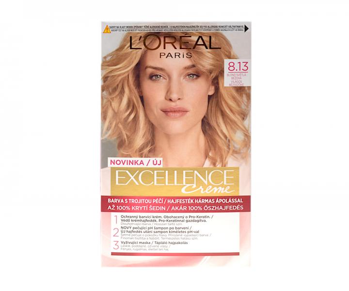 Permanentn� farba Lor�al Excellence Creme - 8.13 blond svetl� b�ov�