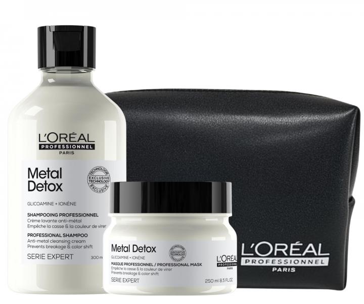 Sada pre farben� a po�koden� vlasy Lor�al Professionnel Serie Expert Metal Detox + ta�ti�ka zadarmo