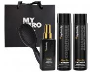 Sada pre vivu a hydratciu vlasov #mydentity MyHero Nourishing s darekovou takou a mini kefou Framar - ierna