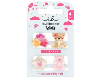 Detsk� vesel� �kr�pe�ky do vlasov Invisibobble Clipstar Kids Bearly Bloomed - 4 ks