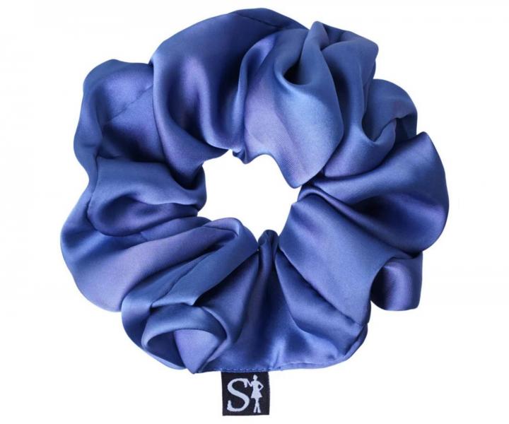 Ozdobn� �if�nov� gumi�ka do vlasov Sister Young Scrunchie Lilu Steel Blue - oce�ovo modr�
