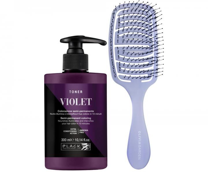 Farebn toner na vlasy Black Professional Crazy Toner - Violet (fialov) + kefa zadarmo