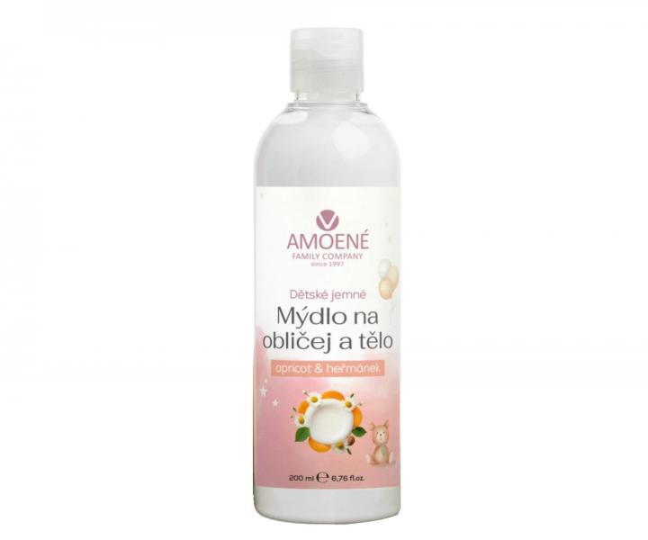 Jemn� detsk� mydlo na tv�r a telo Amoen� Apricot - marhu�a a harman�ek, 200 ml