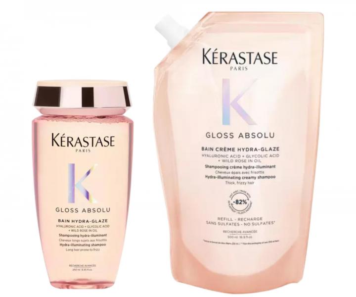 Rozjas�uj�ci �amp�n pre vlasy so sklonom ku krepovateniu K�rastase Gloss Absolu Bain Hydra-Glaze - 250 ml + n�hradn� n�pl� 500 m
