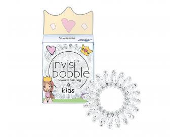 Detská špirálová gumička do vlasov Invisibobble Kids Princess Sparkle - číra s trblietkami, 3 ks