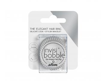Tenká špirálová gumička do vlasov Invisibobble Slim Crystal Clear HP - číra, 3 ks