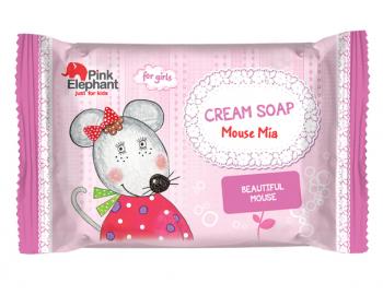 Detské krémové tuhé mydlo Pink Elephant Myška Mia - 90 g