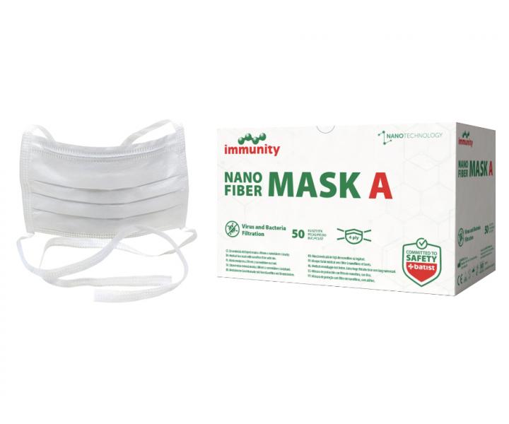 Ochrann� r��ka s filtrom z nanovl�kna Batist Nano Fiber A - 17,5 x 9,5 cm, 50 ks