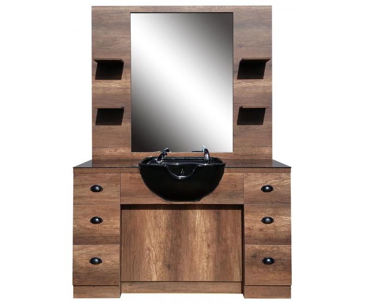 Barber obsluha so zrkadlom a umvadlom Hairway Barry - hned, ierne umvadlo