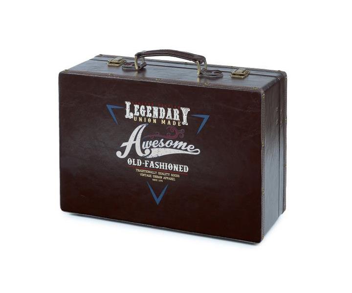 Retro kufor na pomcky Barburys Sibel - tmavo hned