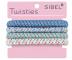 Ozdobn� gumi�ky do vlasov Sibel Twisties - modr�/zelen�