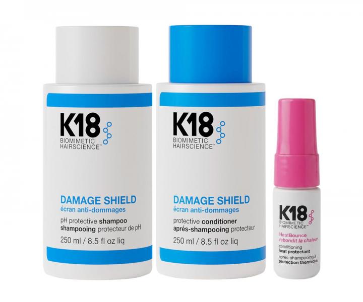 Sada na ochranu a v��ivu vlasov K18 Damage Shield + bezoplachov� kondicion�r HeatBounce Conditioning 15 ml zadarmo