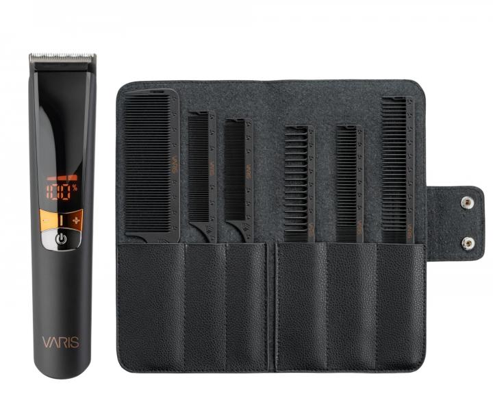 Profesion�lny kont�rovac� stroj�ek na vlasy Varis Hair Trimmer VT30 + sada karb�nov�ch hrebe�ov Varis Carbon Combs zada