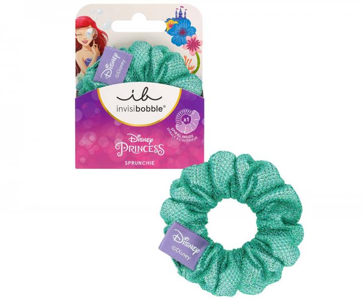 Detsk ozdobn pirlov gumika Invisibobble Sprunchie Disney Ariel - tyrkysov