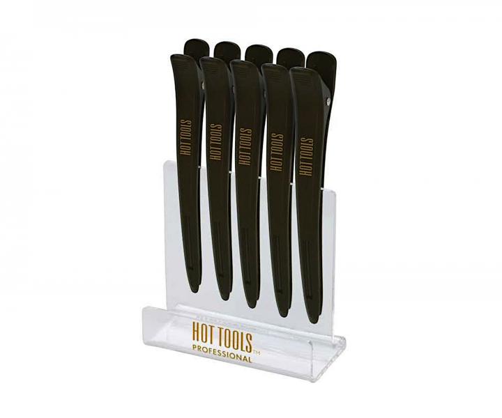Klipsy do vlasov Hot Tools Hair Clips - 12 cm, čierne, 5 ks