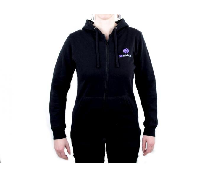 Mikina na zips s potlaou - dmska, ierna XL