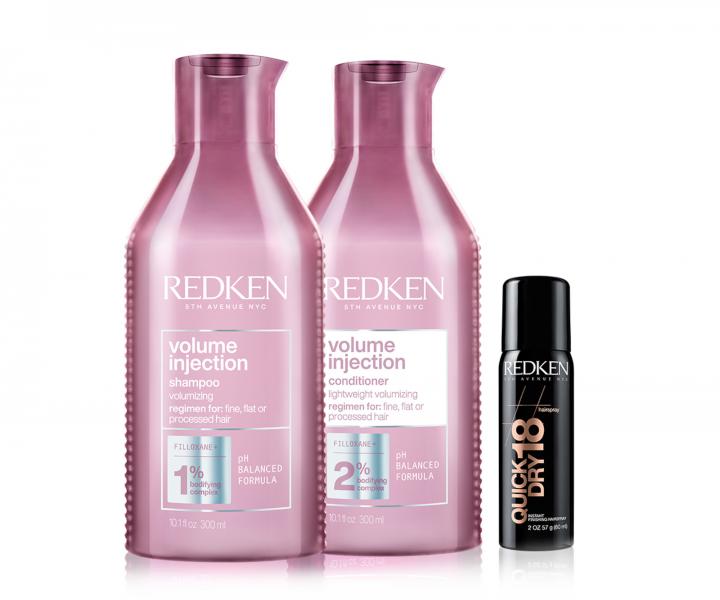 Sada pre objem jemn�ch vlasov Redken Volume Injection + lak na vlasy zadarmo
