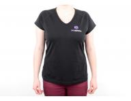 Tri�ko s kr�tkym ruk�vom, v v�strih - d�mske, �ierne S