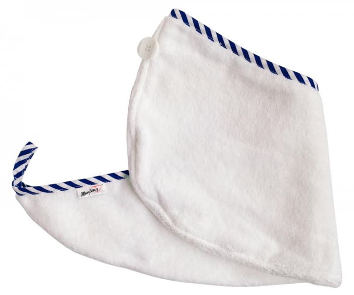 Turban na vlasy MaryBerry Welcome to Casablanca - biely s modrm prkom