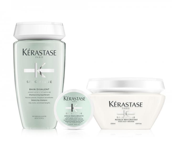 Sada pre mastn korienky a scitliven dky Krastase Divalent + istiaci l 75ml zadarmo